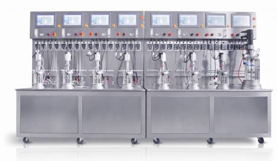 8  mechanical agitation glass bioreactor