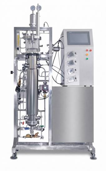 Airlift agitation glass fermenter
