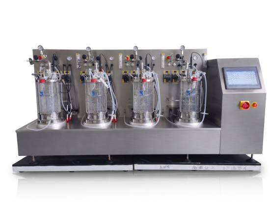 4  magnetic agitation glass bioreactor